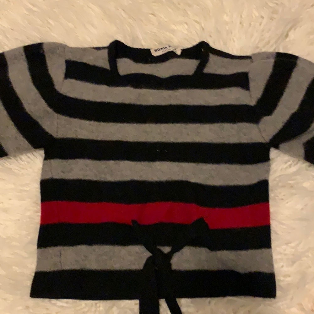 Sonia Rykiel Stripped Cropped Sweater Wool Size S